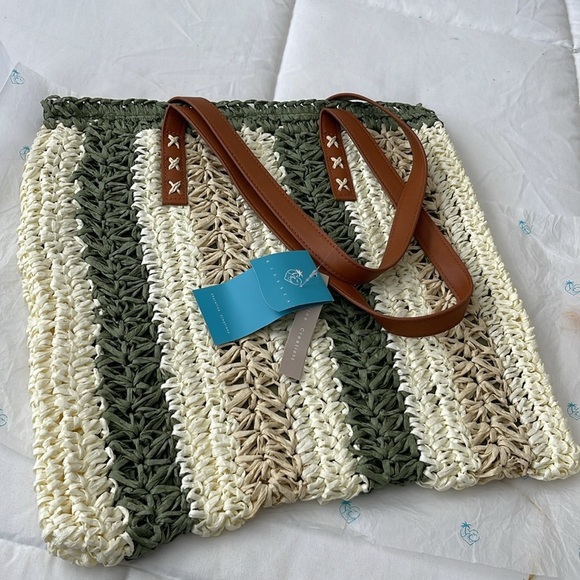 Kiss Sea Shoreline Creations Square Raffia Large Bag/Tote. MA5 - Picture 4 of 7